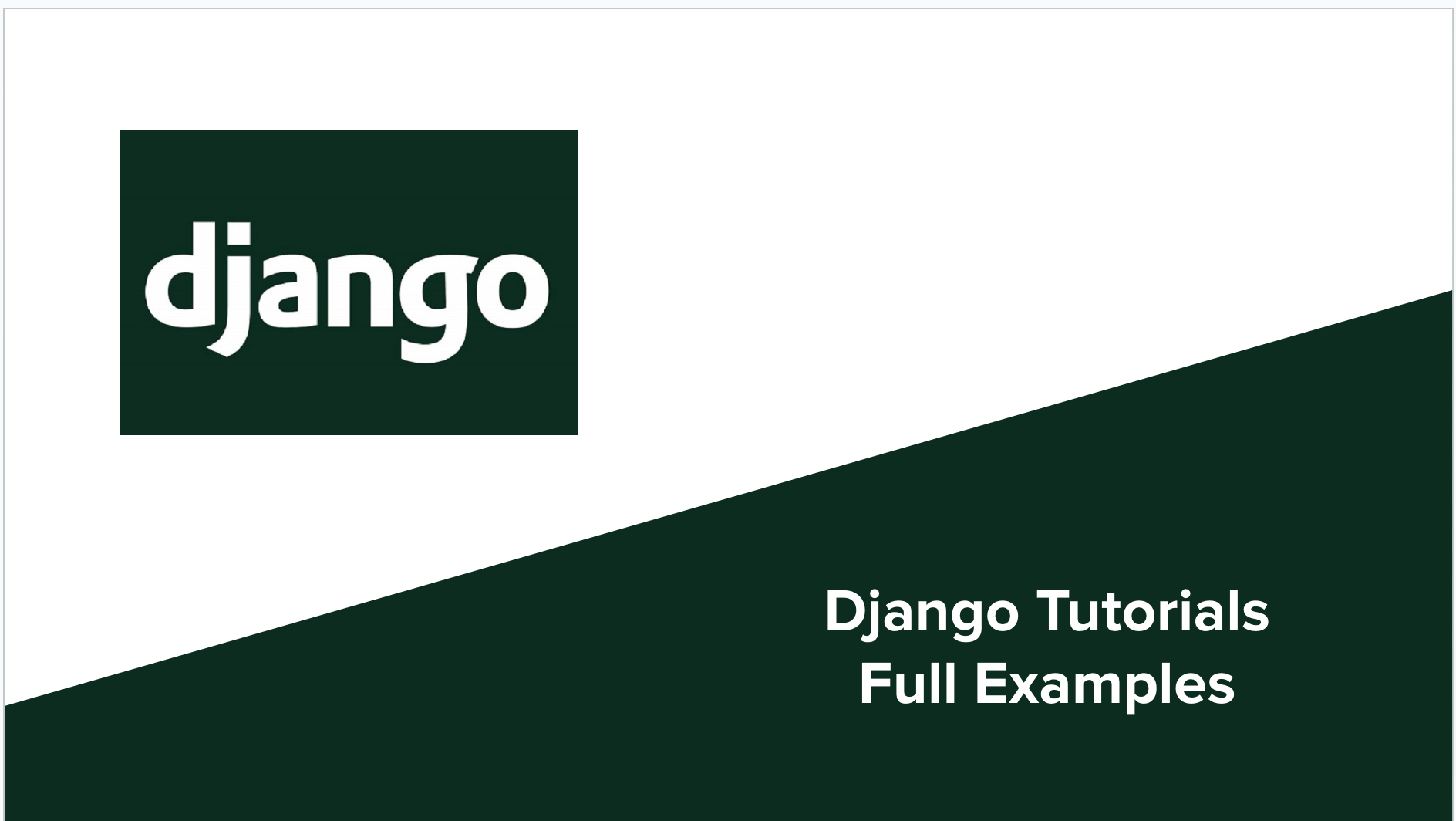 Django Tutorial - Roadmap
